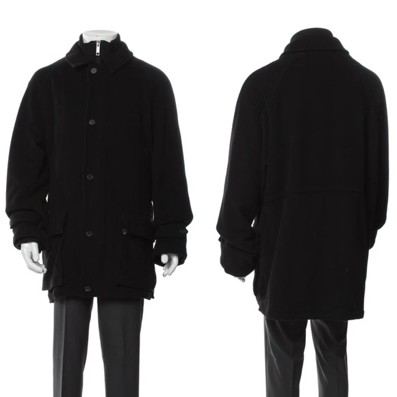 Burberry London Men’s Black Wool Cashmere Blend Parka Coat - Picture 1 of 16